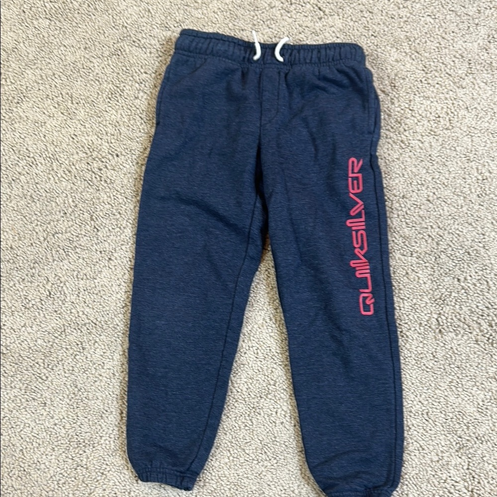 Quiksilver Blue and Red Joggers Elastic Waistband Fleece Material
